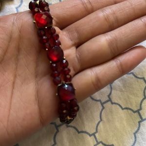 Stretchy ruby, crystal bracelet